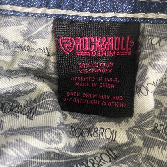 Rock & Roll Denim Riding Jeans Womens W36 L36 Mid Rise Boot Cut Thick Stitch Wes - Picture 5 of 12